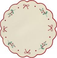 Коврик для сервировки Fiora Navidad 38 см крулый молочно-красный Коврик для сервировки Fiora Navidad 38 см крулый молочно-красный