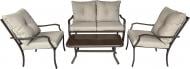 Комплект мебели Indigo Атланта столик 96х50х40 см с диваном и двумя креслами серо-бежевый