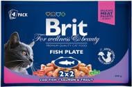 Корм Brit Premium Рыбная тарелка в желе 4х100 г лосось, форель, треска 400 г