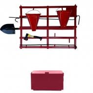 Стенд пожарный 1200x930 мм с открытым щитом стационарный (в комплектации ящик/пожарный крюк/лом/лопата/топор/2 ведра) Стенд пожарный 1200x930 мм с открытым щитом стационарный (в комплектации ящик/пожарный крюк/лом/лопата/топор/2 ведра)