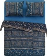 Комплект постельного белья Brenta B1 семейный синий Grandfoulard