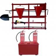 Стенд пожарный 1200x930 мм с открытым щитом стационарный (в комплектации ящик/пожарный багор/лом/лопата/топор/2 ведра/2 огнетушителя ОП-6). Стенд пожарный 1200x930 мм с открытым щитом стационарный (в комплектации ящик/пожарный багор/лом/лопата/топор/2 ведра/2 огнетушителя ОП-6).