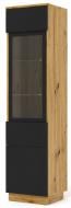 Витрина BIM Furniture Aura 1435 - 1500х370х330 мм черный матовый / дуб артизан / (AURA_VITRINE_1DS_150)