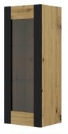 Витрина BIM Furniture Mondi 1250х480х400 мм черный матовый / дуб артизан / (HANGING_CABINET_GLASS_MONDI_12)