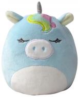 Мягкая игрушка SQUISHMALLOWS Единорог Хадсон 31 см белый с голубым 6672118