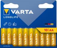 Батарейки щелочные Varta Longlife AA (пальчиковые) 10 шт. (4106101761)