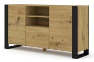 Комод BIM Furniture Mondi 1580x840x400 мм черный матовый/дуб артизан (MONDI_KOM_2D1K_158_DA)