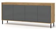Комод BIM Furniture Nesta 1920x830x400 мм дуб базальтовий/чорний (NESTA_CABINET_4D_192_CM)