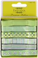 Набор лент из ткани Лайм, 1 м  6 шт. Fantasia ribbon