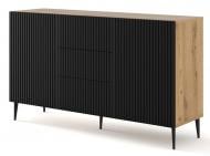 Комод BIM Furniture Ravenna 2д3ш 1500x870x420 мм черный матовый/дуб артизан/черный матовый (RAVENNA_B_FOILED_MDF_CABINET_2)