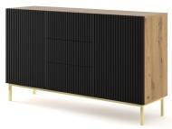 Комод BIM Furniture Ravenna 2д3ш 1500x890x420 мм золотой/дуб артизан/черный матовый (RAVENNA_B_FOILED_MDF_CABINET_2)