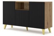Комод BIM Furniture Ravenna 3д 1500x870x420 мм золотий/дуб артізан/чорний матовий (RAVENNA_PB_FOILED_MDF_CABINET_) Комод BIM Furniture Ravenna 3д 1500x870x420 мм золотий/дуб артізан/чорний матовий (RAVENNA_PB_FOILED_MDF_CABINET_)