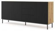 Комод BIM Furniture Ravenna 3д3ш 2000x890x420 мм чорний матовий/дуб артізан/чорний матовий (RAVENNA_B_FOILED_MDF_CABINET_3)