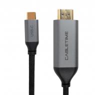 Кабель PowerPlant USB-C - HDMI, 4K, Ultra HD, V2.0 1,8 м black (CA913350)