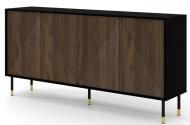 Комод BIM Furniture Woody IV 4д 1800x890x400 мм золотой/черный матовый/дуб катания (WOODY_IV_CABINET_4D_180_BLACK_)