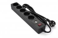 Мережевий фільтр Patron + 2xUSB 2.0 2.1A із заземленням 5 гн. чорний 3 м EXT-PN-SP-53-USB