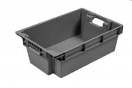 Ящик для хранения Пласт-Бокс поворотний суцільний сірий для харчових продуктів