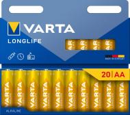 Батарейки щелочные Varta Longlife AA (пальчиковые) 20 шт. (4106101720)