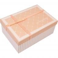 Коробка подарочная розовая гусиные лапки 23х16х95 см