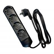 Подовжувач Neomax ПВС 3x1,5 із заземленням 4 гн. чорний 5 м NX511405E Подовжувач Neomax ПВС 3x1,5 із заземленням 4 гн. чорний 5 м NX511405E