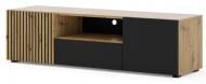Тумба под ТВ BIM Furniture Auris 3д 1500x420x420 мм черный матовый/дуб артизан(AURIS_RTV_150_ARTISAN_OAK)