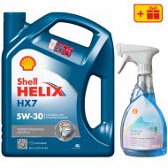 Моторна олива напівсинтетична SHELL Helix HX7 5W-30, 4 л + Розморожувач скла Shell Window De-Icer 0.5 л (ТОВ-У513143)