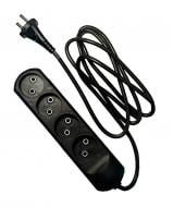 Удлинитель Neomax без заземления 4 гн. черный 2 м NX510402