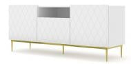 Тумба под ТВ BIM Furniture Diuna 1450x600x400 мм золотой/белый матовый (DIUNA_RTV2D1K_145_WHITE_MAT)