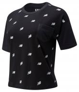 Футболка New Balance Футболка жін. NB CLASSIC OVERSIZED MINI ALL OVER NB чорна WT01853BK р.S черный
