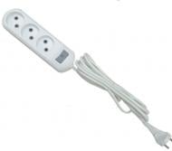 Адаптер-перехідник Neomax без заземлення 3 гн. білий 2 м NX502302