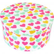 Коробка подарочная белая цветные сердца 16.5х16.5х7.7cм Коробка подарочная белая цветные сердца 16.5х16.5х7.7cм