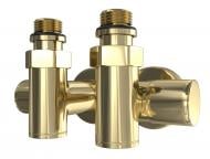 Кран угловой Mario под ТЭН золото лайт сатин