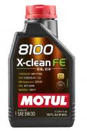 Моторна олива синтетична Motul 8100 X-clean FE 5W-30 1 л (814101)