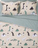 Комплект постельного белья Динозаврики 2 зеленый с рисунком Homeline