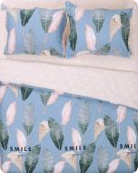 Комплект постельного белья Флорида 2 бежевый с голубым Homeline