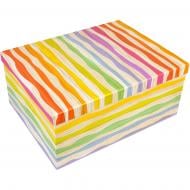 Коробка подарочная цветные полоски 27х20х11.5 см