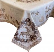 Скатертина Золоті свята 135x300 см бежевий із малюнком Прованс