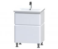 Тумба на ножках Aquarius Modena белый с умывальником Комо 60