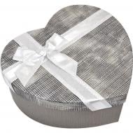 Коробка подарочная серая с бантом 19х17х75 см