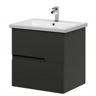 Тумба підвісна Aquarius Silver графіт з умивальником Комо 60