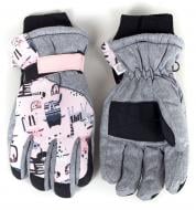 Варежки YO! лыжные детские котенок р.16 серо-розовый