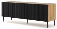 Тумба під ТВ BIM Furniture Ravenna 3д 1500x560x420 мм дуб артізан/чорний/чорний матовий (RAVENNA_B_FOILED_MDF_TV_STAND_)