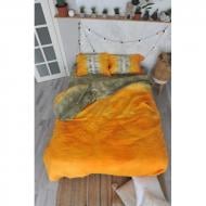 Комплект постельного белья ручного окрашивания Autumn foliage евро серый с желтым SoundSleep