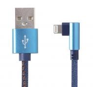 Кабель Cablexpert угловой USB 2.0 А-папа/Lightning 1 м синий (CC-USB2J-AMLML-1M-BL)