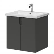 Тумба подвесная Aquarius Mona графит с умывальником Комо 60