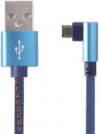 Кабель Cablexpert угловой micro USB 2.0 A-папа/Micro B-пап 1 м синий (CC-USB2J-AMmBML-1M-BL)