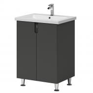 Тумба на ніжках Aquarius Mona графіт з умивальником Комо 60