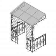 Навес кованый с ограждением Артдеко КН-51 2400х3050х1500 мм