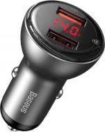 Автомобильное зарядное устройство BASEUS Digital Display Dual 45W Siver (CBX-B0G)