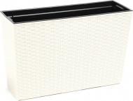 Горшок для цветов Lamela Вербена ротанг прямоугольный 37,5 л белый